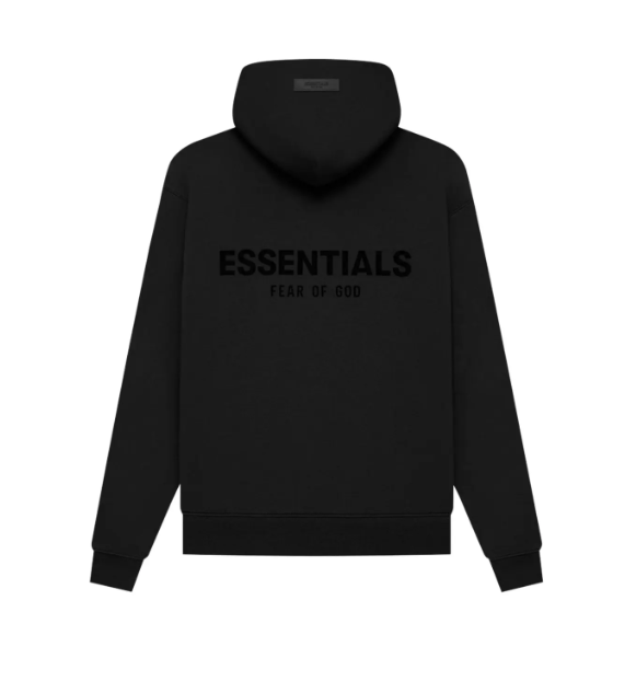 Fear of God Essentials Hoodie Limo Black Back