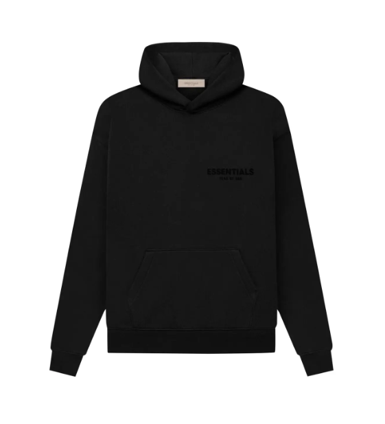 Fear of God Essentials Hoodie Limo Black Front